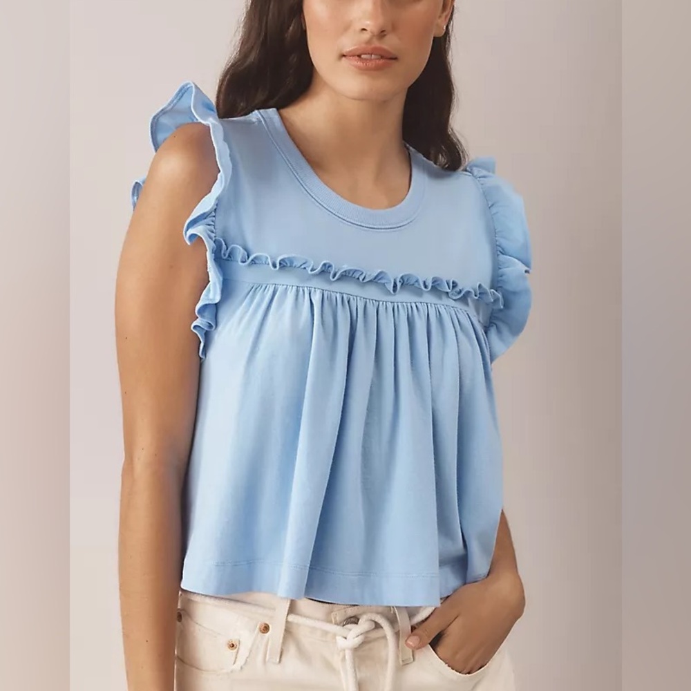 Maeve Sleeveless Ruffle Blouse